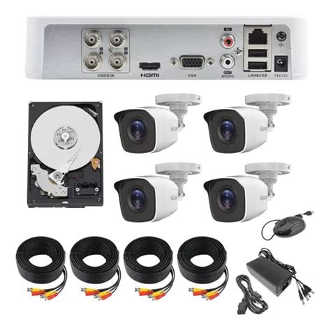 Kit Circuito Cerrado 4 Cámaras Hilook Hd 1080p Hikvision 1tb