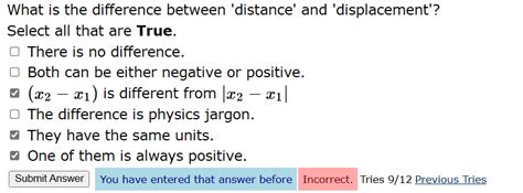 Solved What is the difference between 'distance' and | Chegg.com 
