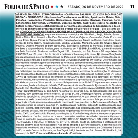 Convoca O De Assembleia Dia S H Para Discutir Campanha