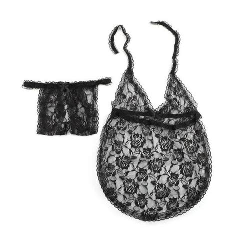 Sexy Costumes dos nu Sexy Lingerie ensemble sous vêtements en dentelle tablier T pantalon