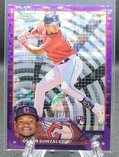 Topps Chrome Oscar Gonzalez Purple Sonar Refractor Rc