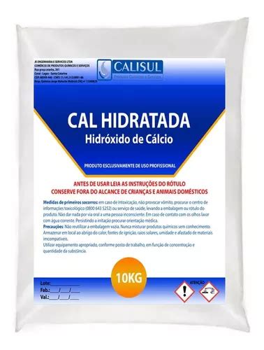 Cal Hidratada Cal Agrícola Hidróxido De Cálcio 10 Kg