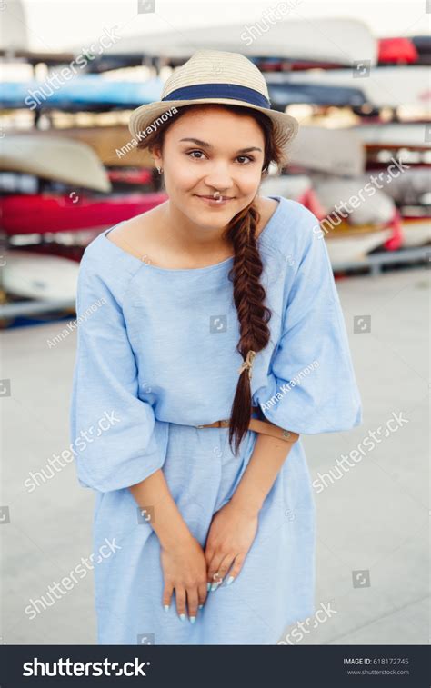 Portrait Smiling White Caucasian Brunette Woman Stock Photo Shutterstock