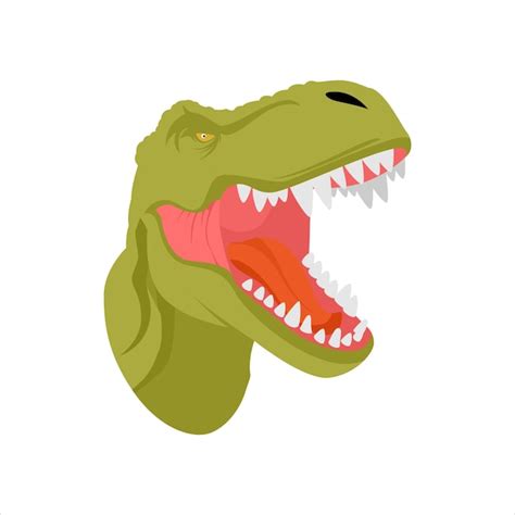 T Rex Tyrannosaurus Vector De La Cabeza De Dibujos Animados De Colores Vector Premium