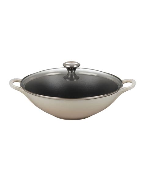 Le Creuset 525 Qt Wok With Glass Lid Neiman Marcus