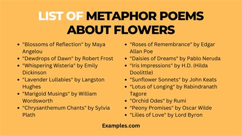 Metaphor Poems About Flowers 9 Examples