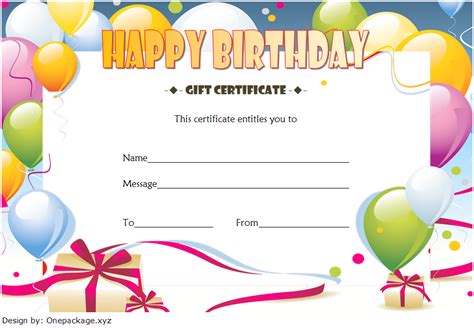 Birthday Gift Certificate Template Free (2022 Printable)