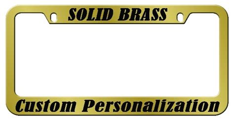 Solid Brass Engraved Metal License Plate Frame