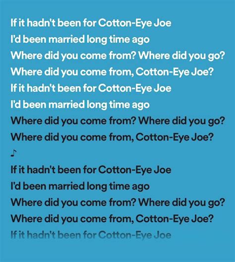 Cotton Eye Joe Lyrics Youtube