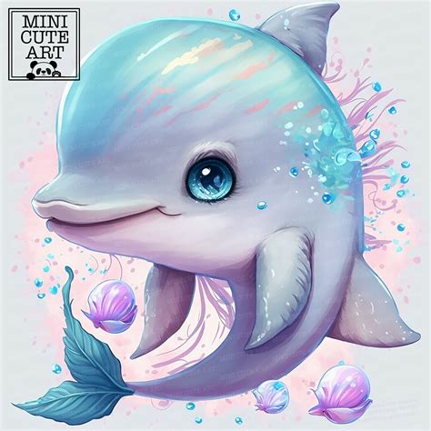 Undersea World Watercolor Art Watercolor Dolphin Clip Art Dolphin