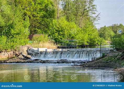 River dam in the forest stock image. Image of spring - 278038231