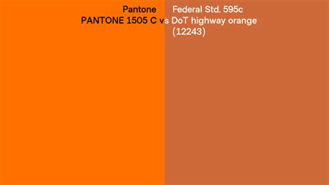 Pantone 1505 C Vs Federal Std 595c DoT Highway Orange 12243 Side By