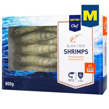 Креветки Metro Chef чорні тигрові з головою замороженні 8/12 800г ...