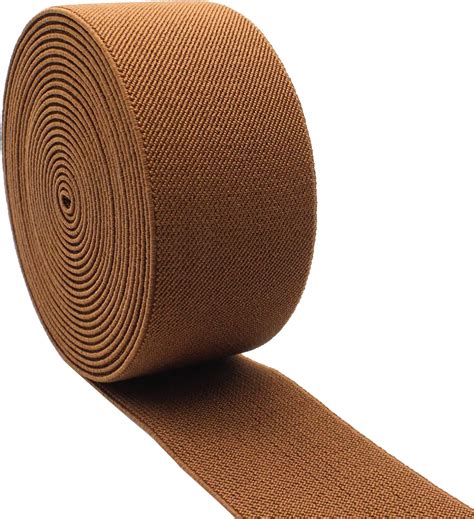 Dortrue 2 Inch 5 Yards Brown Sewing Elastic Band Heavy