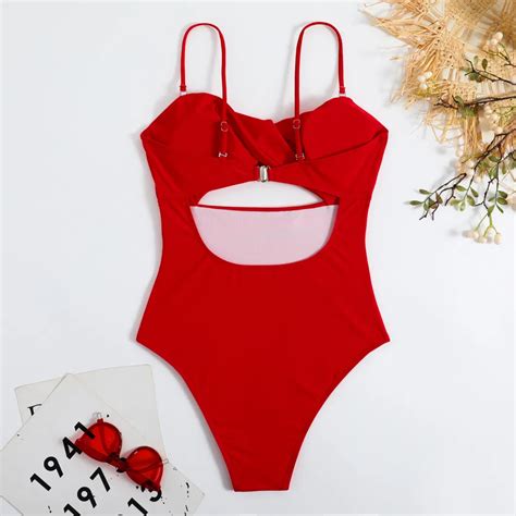 One Piece High Waisted Tight Backless Womens Swimsuit Pure Color Bikini Hangzhou Sunra