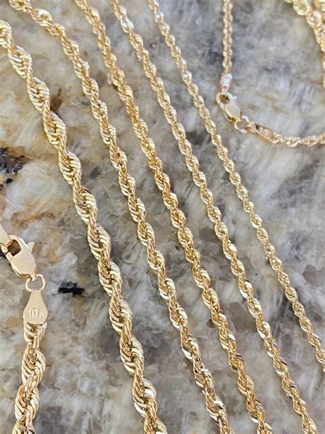 Solid K Gold Rope Chain Gold Rope Necklace Mm Mm Mm Etsy