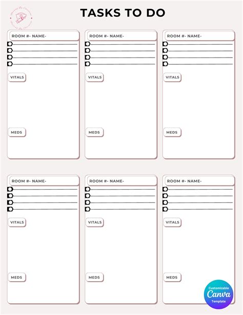 Tasks To Do Sheet An Organizational Tool For Nurses Nursing Students