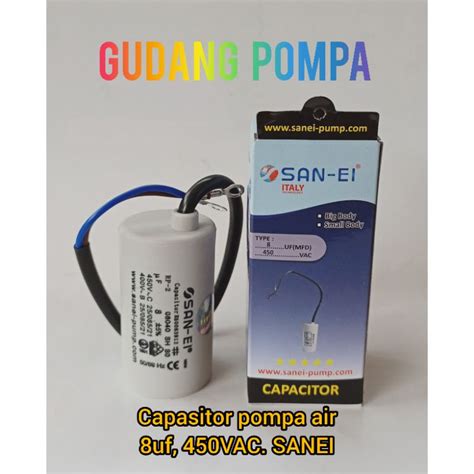 Jual Capasitor Kapasitor Pompa Air 8uf 450VAC SANEI ORIGINAL Shopee