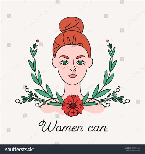 Women Can Hand Drawn Illustration Red Stock Vector Royalty Free