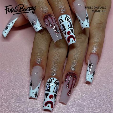 Fofosbeauty 24pcs Press On False Nails Tips Coffin Fake Acrylic Nails