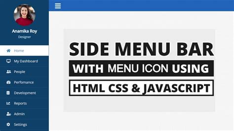 Sidebar Menu Using Html Css And Javascript Sidebar Menu Html Css