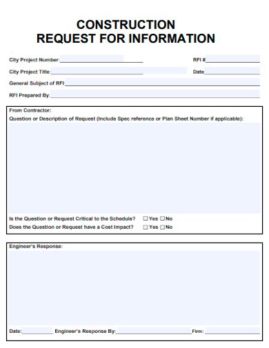FREE 10 Construction RFI Samples In PDF