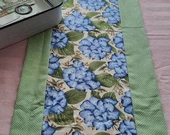 Blue Hydrangea Table Runner Etsy