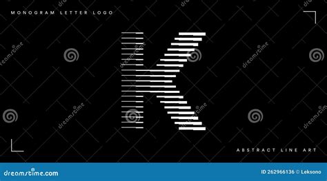 Abstract Line Art Letter K Monogram Logo Stock Vector Illustration Of