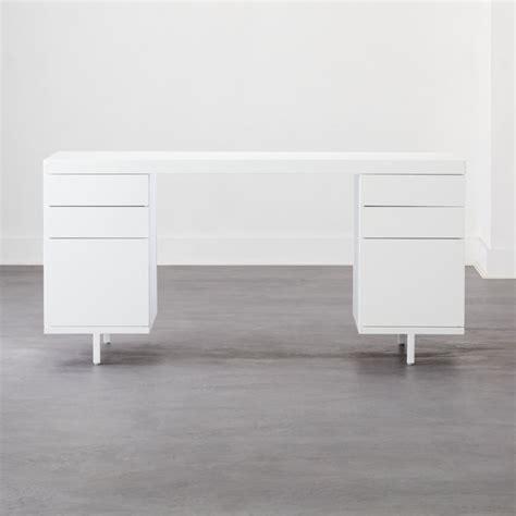 Stairway Modern 6-Drawer White Wood Desk + Reviews | CB2 Canada