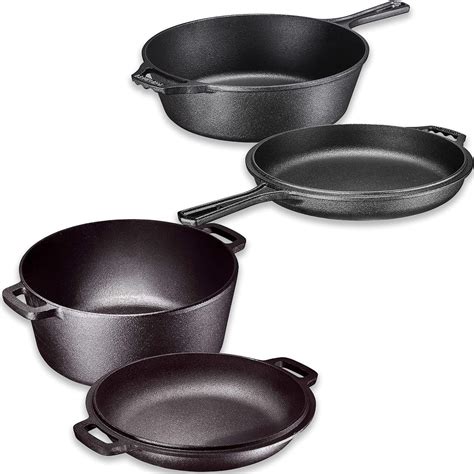 Amazon Bruntmor Pre Seasoned In Cast Iron Pan Quart Double