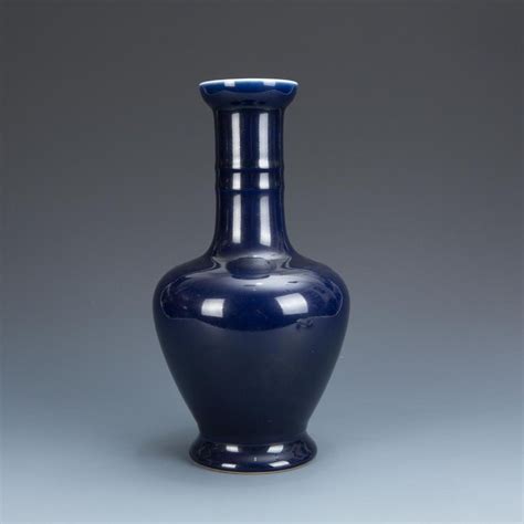 Cobalt Blue Glazed Porcelain Bottle Vase With Mark Bottle Vase Vase Vases And Vessels