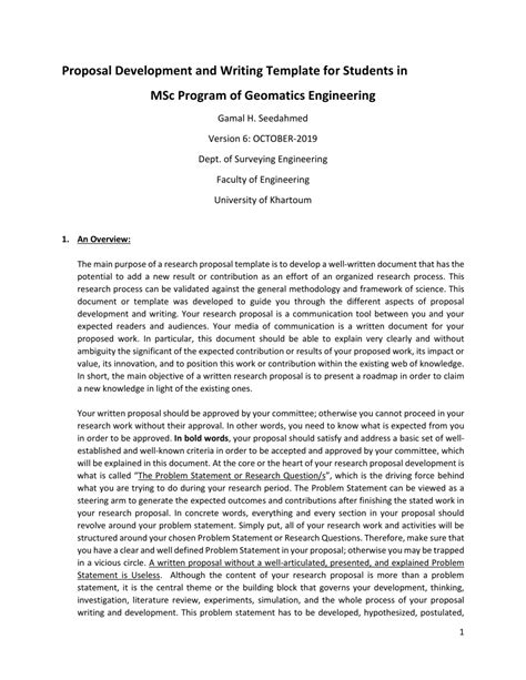 Engineering Project Proposal Template Sarseh