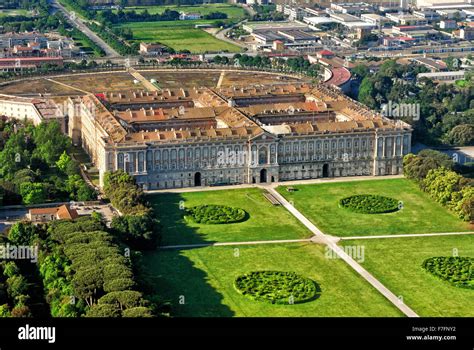 Italy Campania Caserta Royal Palace Reggia Aerial View Stock Photo