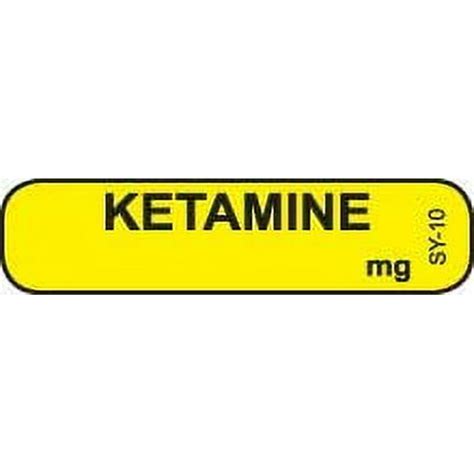 ParaMedical Labels of Cooo.kamonga, Inc. Medication Syringe Labels (Ketamine) SY-10 (Yellow ...