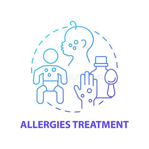 Allergies Treatment Blue Gradient Concept Icon Stock Vector