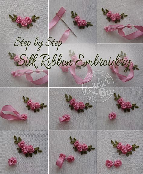 Step By Step Silk Ribbon Embroidery Mini Roses Silk Ribbon Embroidery Ribbon Embroidery