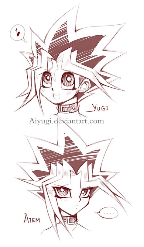 Yugi and Atem headshot sketch by AiYugi on DeviantArt