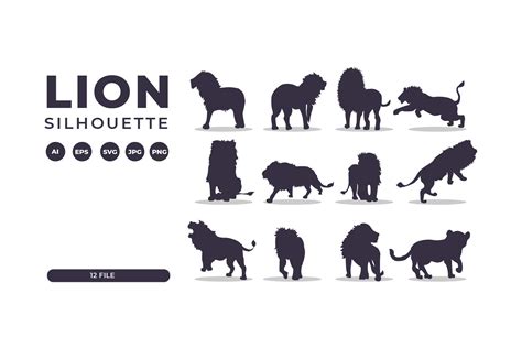 Silhouettes of Lion Collection Graphic by Role Graphic · Creative Fabrica