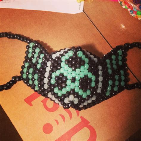 Biohazard Kandi Mask with Glow in the Dark Beads