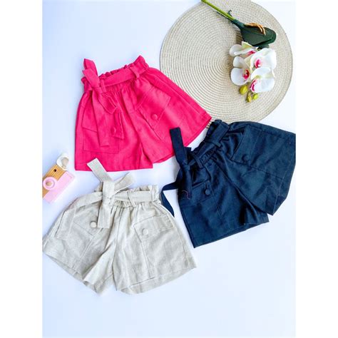 Short Infantil Menina Linho Nude Moda Gringa Blogueirinha 4 A10 Anos Shopee Brasil