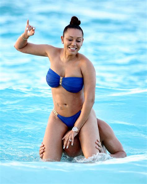 Melanie Brown In Blue Bikini Gotceleb