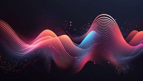 Premium Photo Abstract Waving Particle Technology Background Design