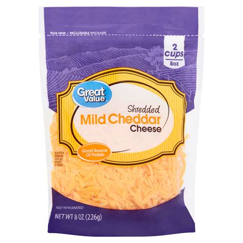 Great Value Shredded Mild Cheddar Cheese 8 Oz Ad Mild Affiliate