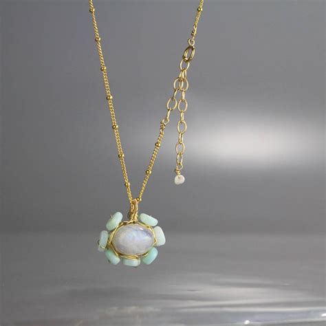 Opal Jewelry Moonstone Opal Necklace Necklace for Mom Gold - Etsy