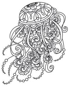 Qualle Zentangle Ausmalbild Mandalas Pinterest Quallen Zentangle