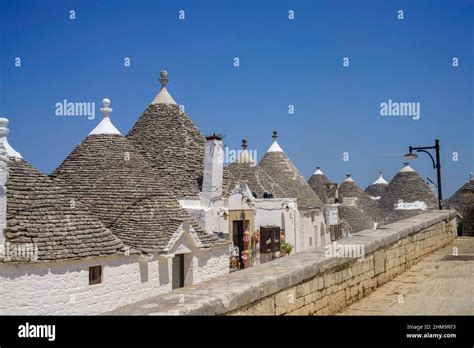 Alberobello Bari Province Apulia Italy Exterior Of The Famous