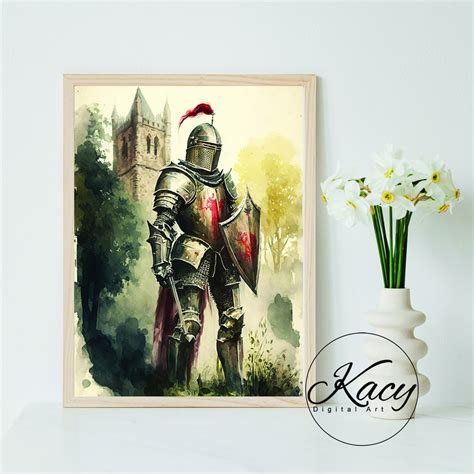 Medieval Knight Art Medieval Knight Wall Art Wall Art Deco Wall Art ...