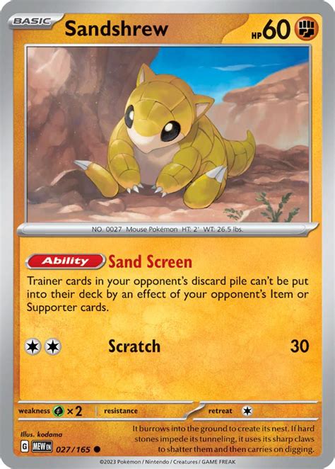 Sandshrew Pok Mon Myp Cards