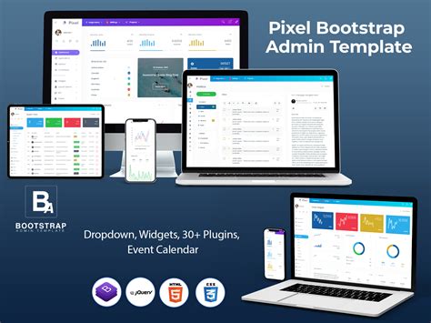 Responsive Bootstrap Dashboard Admin Template - Pixel