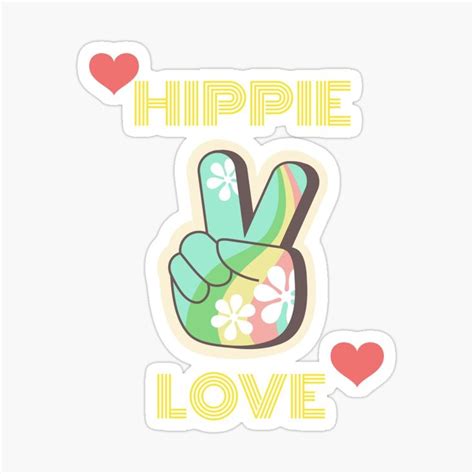 Hippie Peace Love Stickers Love Signs Hippie Style Sticker Design